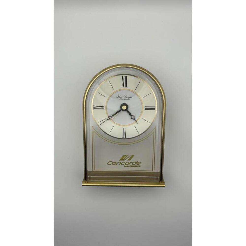 Vintage Concorde Air France Table Clock by Hour Lavigne Paris – Glass & Brass
